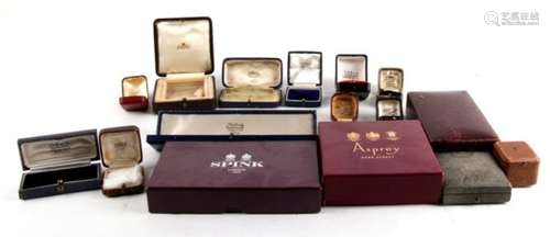 A quantity of vintage jewellery boxes including Asprey