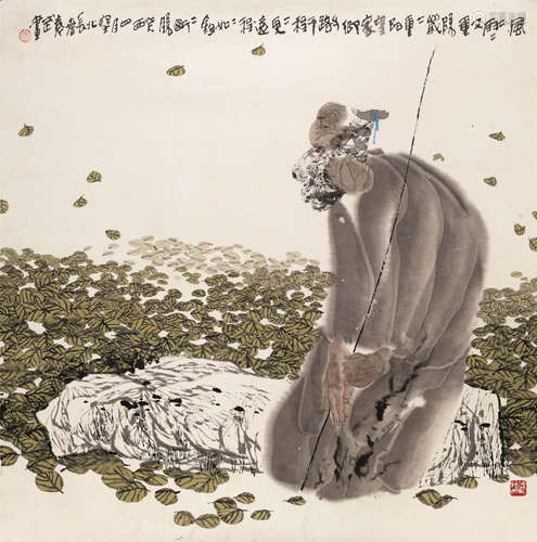 袁武（b.1959） 风风雨雨 镜心 设色纸本