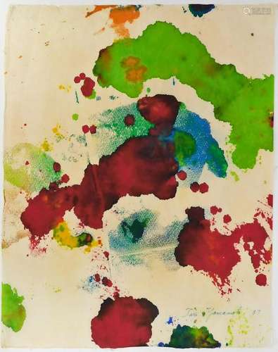 Taro Yamamoto Abstract Expressionist WC Painting