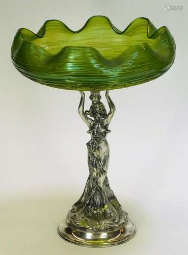 Sheffield Silver Plate Art Nouveau Compote