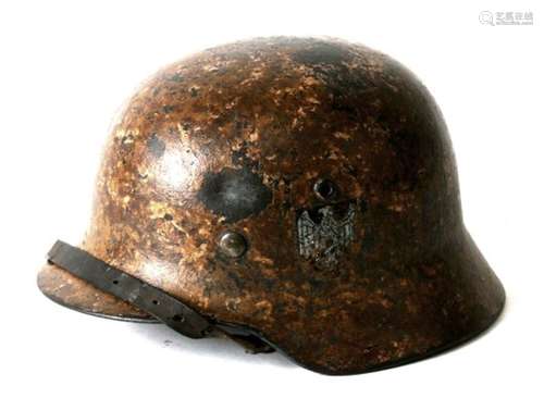 From a private collection, an M1935 Third Reich German helmet with single Army decal. Production