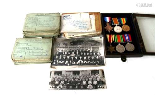 A WW1 & WW2 Father & Son letters home with medals. WW1 letters from 5956 Private Thomas Hall of