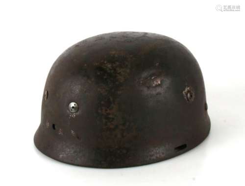 From a private collection, a WW2 M37 Third Reich Luftwaffe Paratroopers helmet with liner and chin