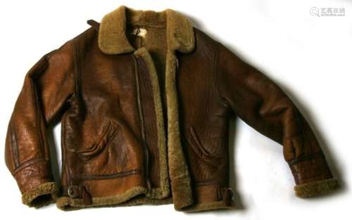 An Aviation Air Force sheepskin jacket, type 16 US Army style.