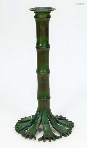 Tiffany Studios Bronze Bamboo Candlestick