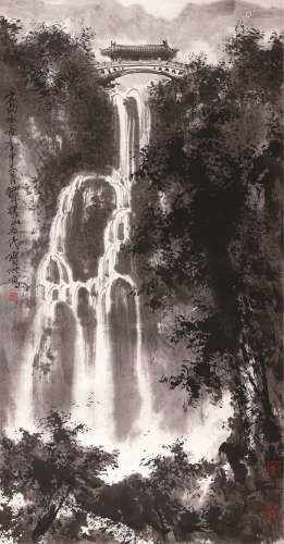 刘宝纯（b.1932） 1980年作 山高水长 立轴