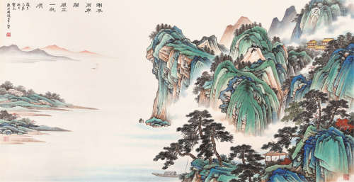 梁宝民（b.1971） 2019年作 青绿山水 镜片