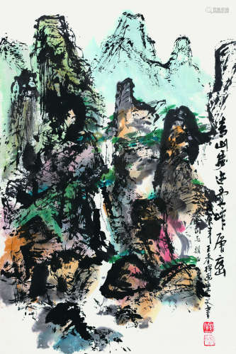 王麦杆（1921～2002） 1988年作 山水 镜片