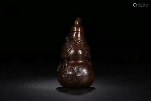 A Carved Bamboo Gourd Vase