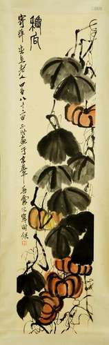 A Chinese Painting of Pumpkins, Qibaishi