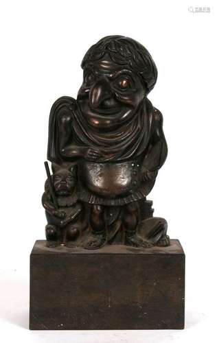 An original cast iron doorstop of Mr Punch dressed as Julius Caesar, indistinctly dated 1837? to the