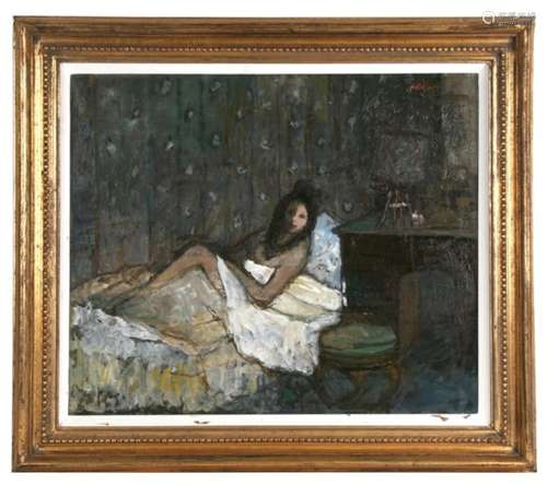 Charles McCall (Scottish 1907-1989) - Woman Resting - signed & dated '64 lower right, oil on canvas,