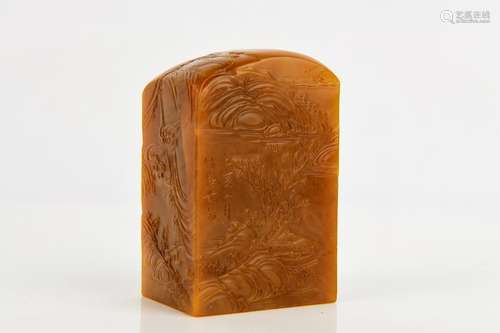 A Carved Tianhuang Landscape Seal