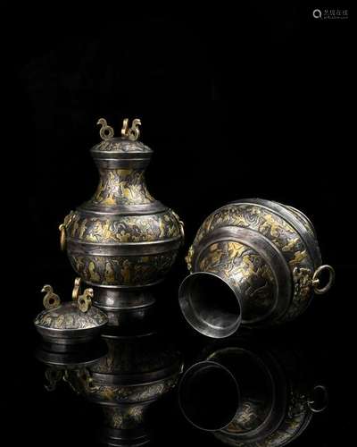 Pair of Silver Gilt Vases