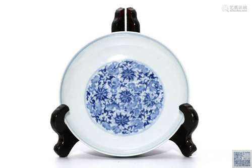 A Blue and White Plate