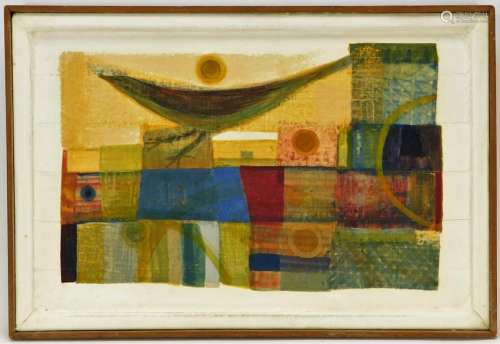 J. G. Marshall Abstract Geometric Bird Painting