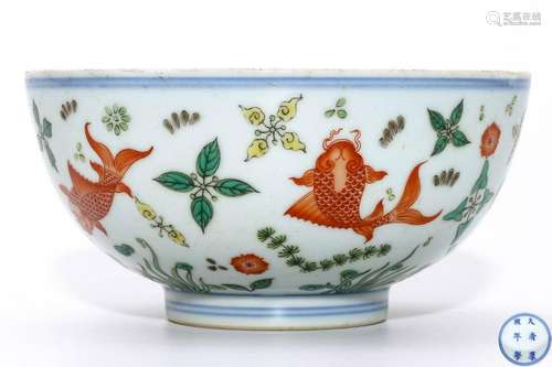 A Famille Verte Lotus Pond Bowl