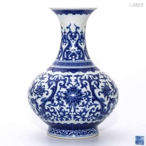 A Blue and White Decorated Vase