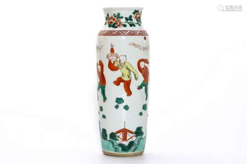 A Famille Verte Sleeve Vase