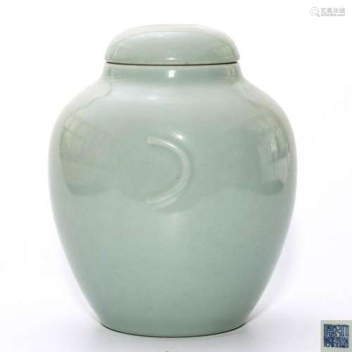 A Celadon Glazed Jar with Cover