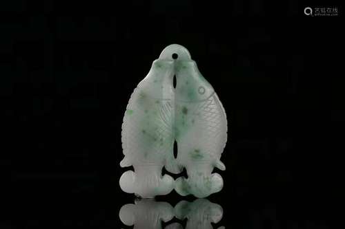 A Jadeite Double Fish Ornament