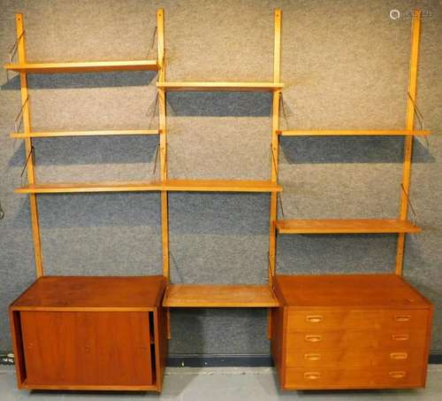 MCM Danish Modern Teak Floating Shelving Unit