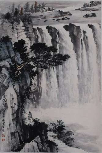 A Chinese Painting Scroll of Landscape