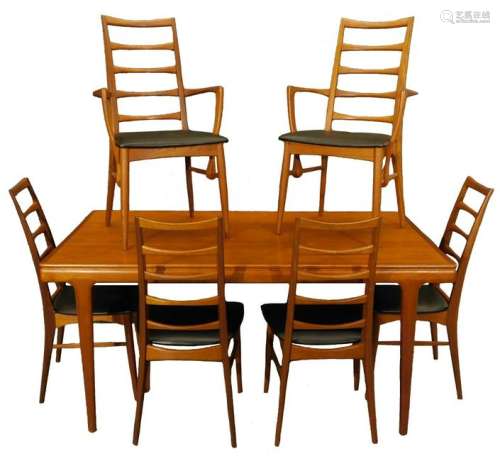 7PC Danish MCM Butterfly Leaf Dining Room Set