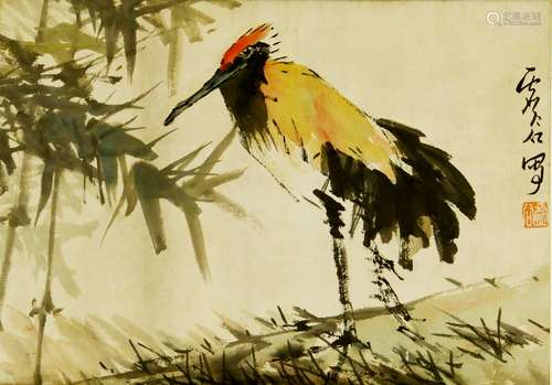 A Chinese Painting of Crane, Xugu