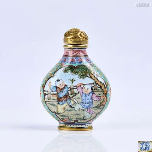 A Bronze Painted Enamel Snuff Bottle