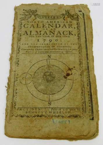 1790 North American Calendar Rhode Island Almanac