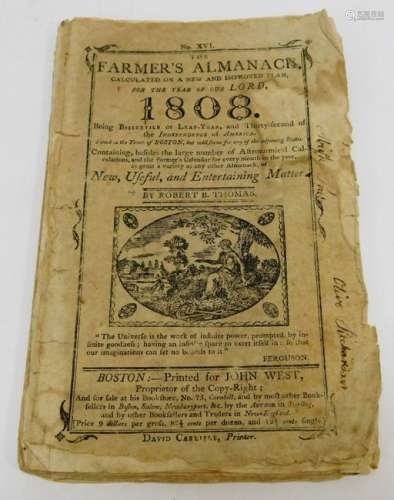 1808 Massachusetts Farmer's Almanac