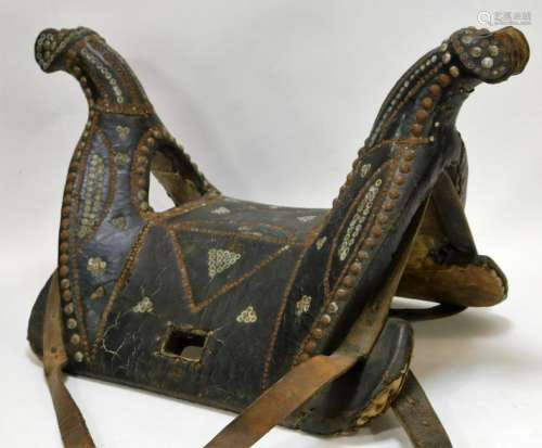 19C Indo Persian Leather Camel Saddle