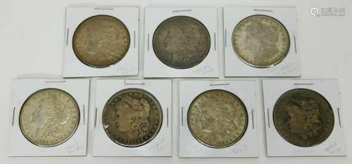 7PC United States Silver Morgan Dollar Coin Group