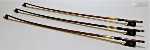 3 American Full Size Horse Hair Cello Bows