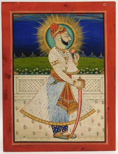 Indian Miniature Painting of King Maharaja