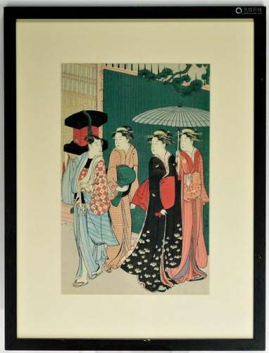 Torii Kiyonaga Day Market Japanese Woodblock Print