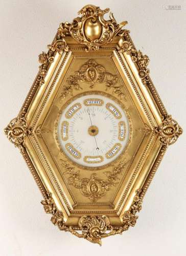 Capital 19th century French gilt barometer with