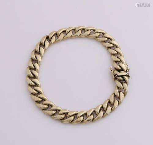 Yellow gold bracelet, 585/000, with a gourmet circuit,