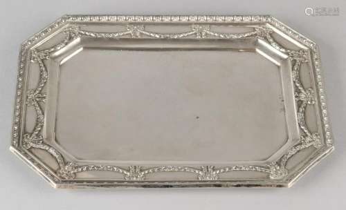 Silver platter, 800/000, octagonal model, decorated