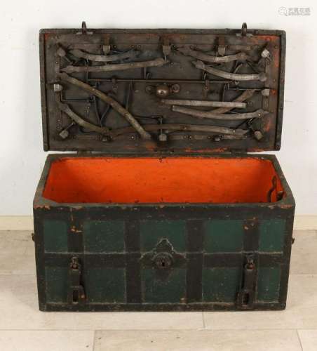 17th Century German iron strongbox with attractive lock