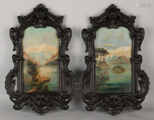 Two timber placed 19th Century lists oil paintings.