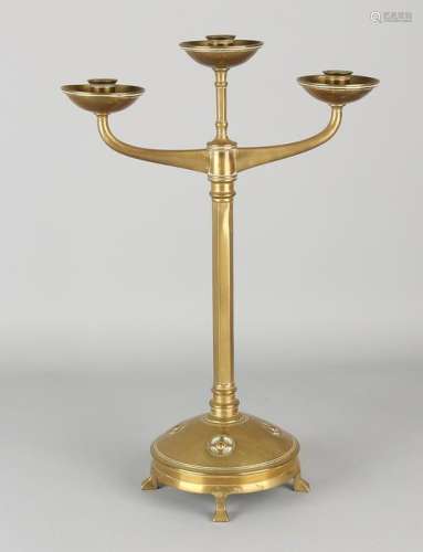 Rare Eisenloeffel brass candle candlestick. Circa 1915.