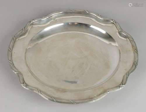 Silver meat serving plate, 835/000, around