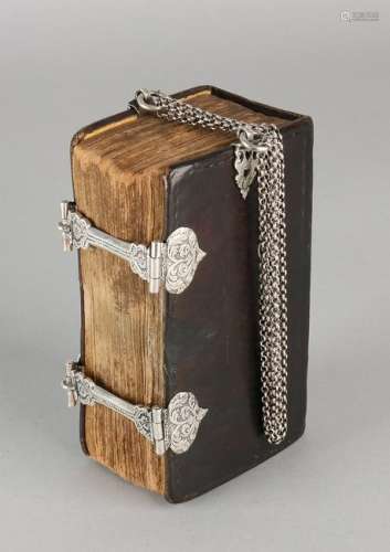 Bible with a double silver lock and chain wear Bible,