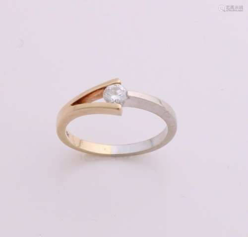 Gold ring 585/000 with diamond. Ring with a white gold