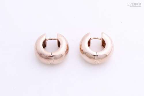 Silver rosé hoops, 925/000, sphere model width of 10