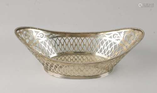 Silver bonbon basket, 833/000, oval sawed model with