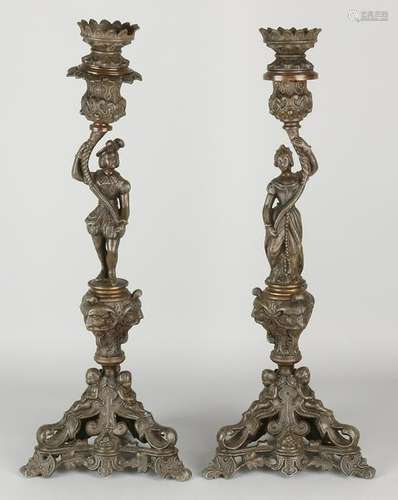 Two large 19th century historicism, composition metal