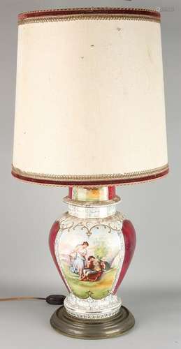 Big old porcelain table lamp. Made of a Viennese-style